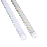 Two LED tube lights on a white background