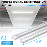 T8 4FT LED Tube Light, 8W - 20W & 3K/35K/4K/5K/6K/65K Selectable, Ballast Compatible & Bypass Ballast