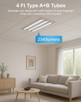 T8 4FT LED Tube Light, 8W - 20W & 3K/35K/4K/5K/6K/65K Selectable, Ballast Compatible & Bypass Ballast