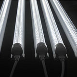 8FT LED Integrated Tube, LED Shop Light, 60W, 6500K, 7,200 Lumens, with Cables and Clips - Eco LED Mart