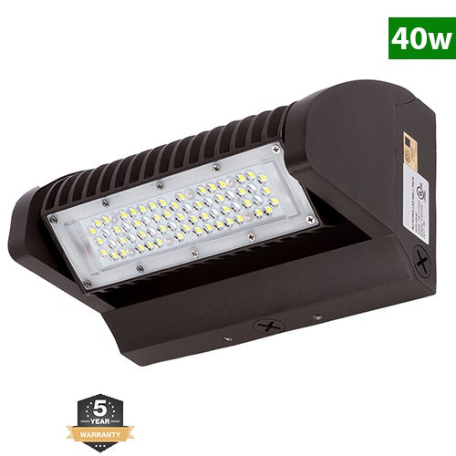 LED Rotatable Wall Pack, 40W, 5700K, 5,000 Lumens