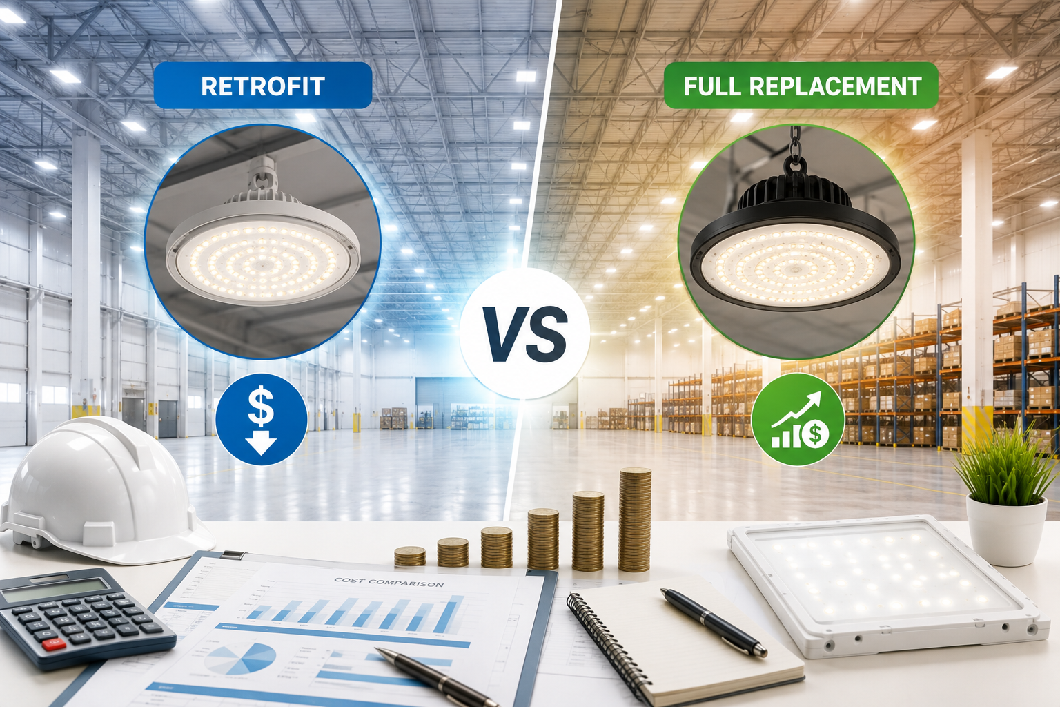 Business Lighting Retrofit vs. Full Replacement: Which Approach Makes More Financial Sense?
