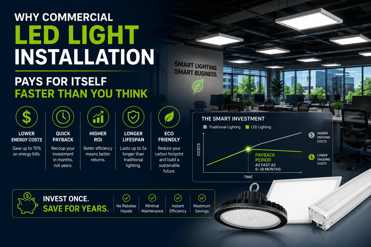Why Commercial LED Light Installation Pays for Itself Faster Than You Think