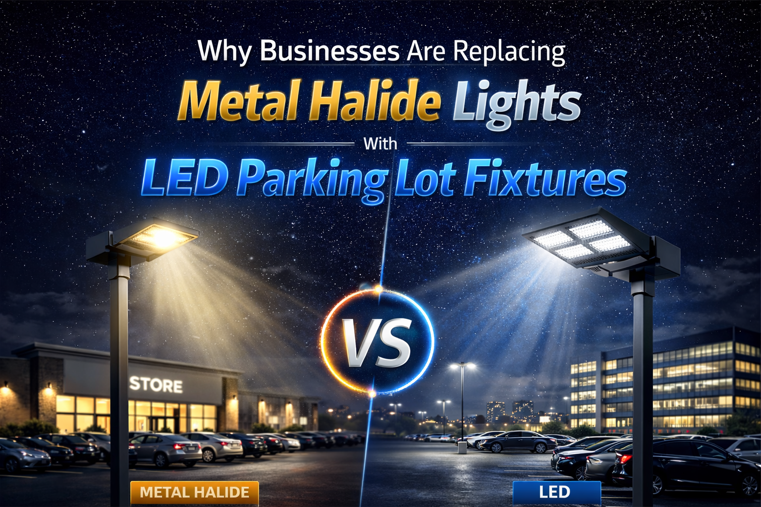 Why Businesses Are Replacing Metal Halide Lights With LED Parking Lot Fixtures