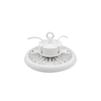 100W/120W/150W Selectable LED UFO High Bay, Warehouse Lighting, CCT Selectable, White Housing