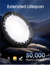 200W/220W/240W Selectable LED UFO High Bay, 480V Warehouse Lighting, CCT Selectable