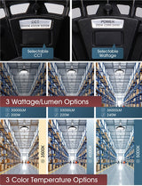 200W/220W/240W Selectable LED UFO High Bay, 480V Warehouse Lighting, CCT Selectable