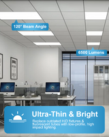2x4 LED Flat Panel, Watt Selectable 30W/40W/50W/60W/72W, CCT Selectable  3K/35K/4K/5K/65K Dimmable